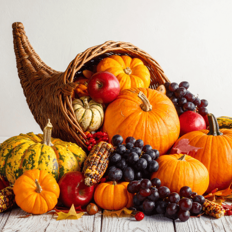 Thanksgiving Feast showing cornucopia
